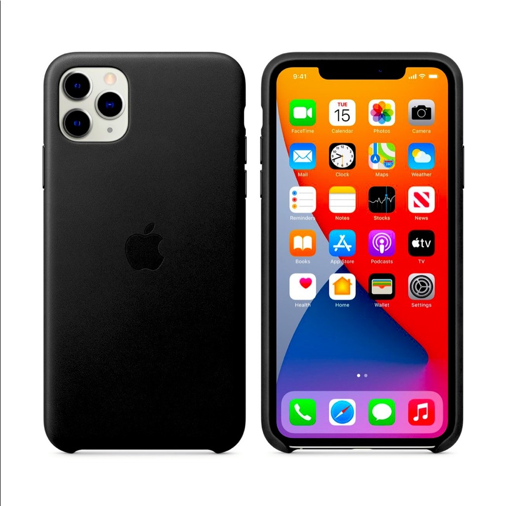 Apple iPhone 11 Pro Max Leather Case - Black